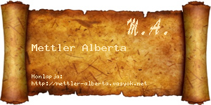 Mettler Alberta névjegykártya